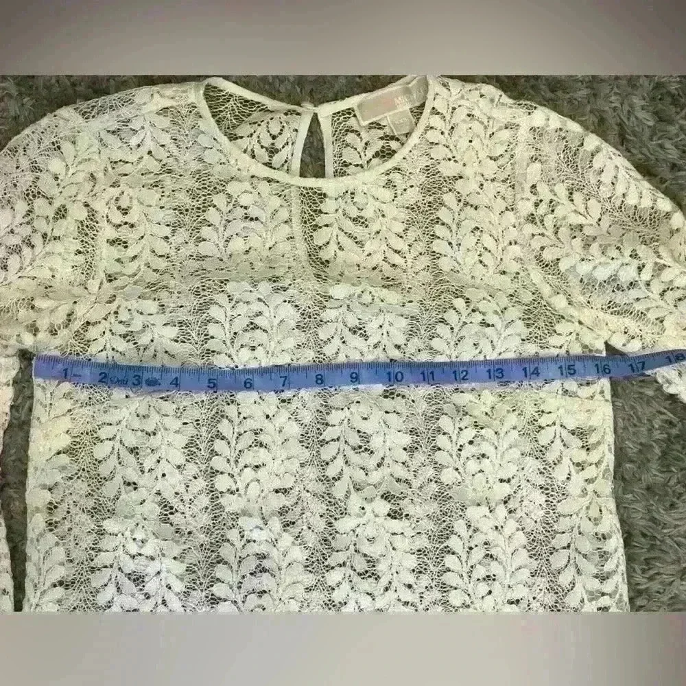 Michael Kors Lace Long Bell Sleeve Top Color Cream/Off White Size XXS